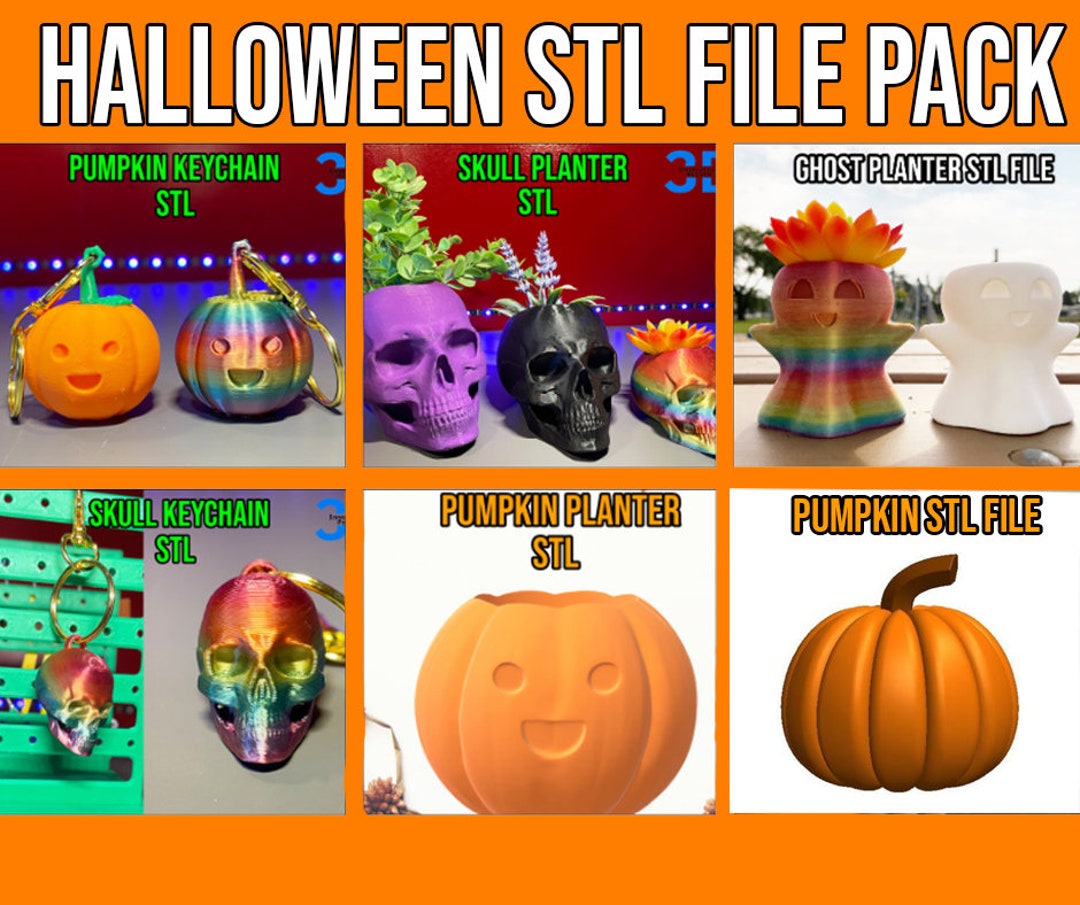 Halloween STL File PACK planters Pumpkins ghosts and More STL File