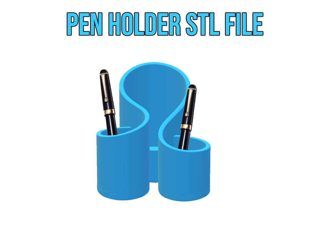 Pen Holder STL File 3D Print for Office Futuristic STL Etsy