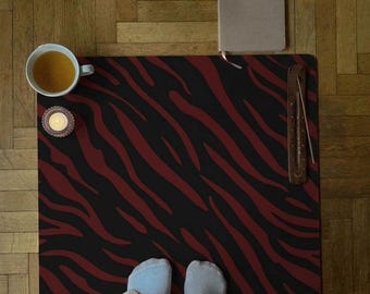 Zebra Print Gummi Yogamatte | Schwarz Weiß Animal Stripe rutschfest