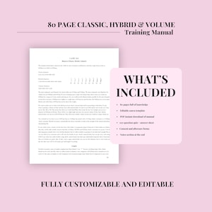 Editable Lash Training Manual, Learn Classic, Hybrid & Volumes, Canva Editable Training Manual, Lash Educator, Lash Teaching Manual, Lashing