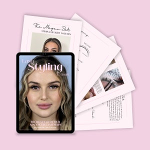 Lash Styling Editable/Resellable E-Book, Wispy Sets, Wet Sets, Lash Spikes, Strip Lash Sets, Canva Editable/Resellable Wispy E-book, Lashes