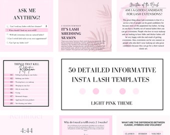 Bearbeitbare Lash Instagram Post-Vorlagen, wiederverkaufbare Canva Geschichten (digitaler Download)