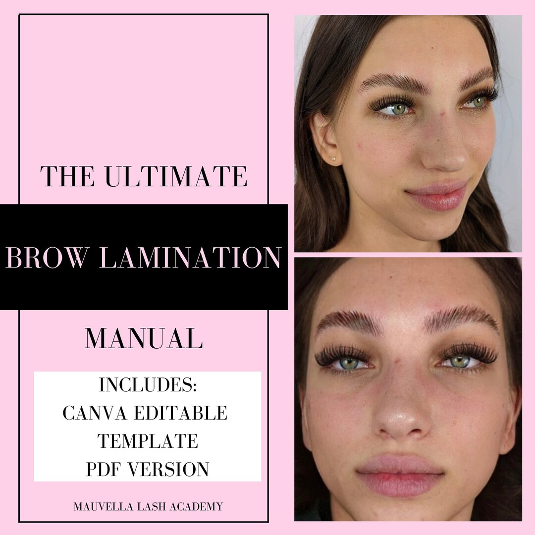 Editable Brow Lamination Training Manual, Learn Brow Laminations, Teach