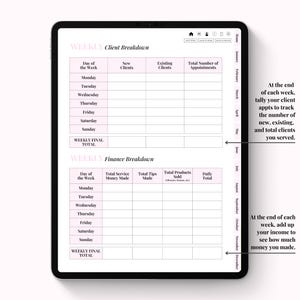 Digitale planner voor klantafspraken en financiën, businesstracker (niet gedateerd) afbeelding 5