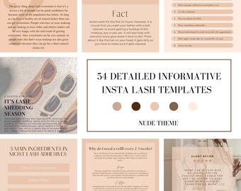 Bearbeitbare Lash Instagram-Vorlagen, wiederverkaufbare Canva-Posts (Digitaler Download)