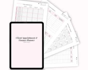 UNDATED Digital Client Appointment & Finance Planner, Beauty Salon Appointment Book, Finance Record Book, Business Tracker, Business Planner