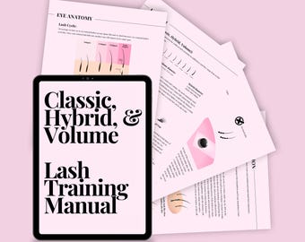Editable/Resellable Lash Training Manual, Classic, Hybrid & Volume Manual, Canva Editable/Resellable Training E-Book, Lash Educator Manual