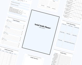 Undated Digital Social Media Planner, Content Creation Book (Digital Download)