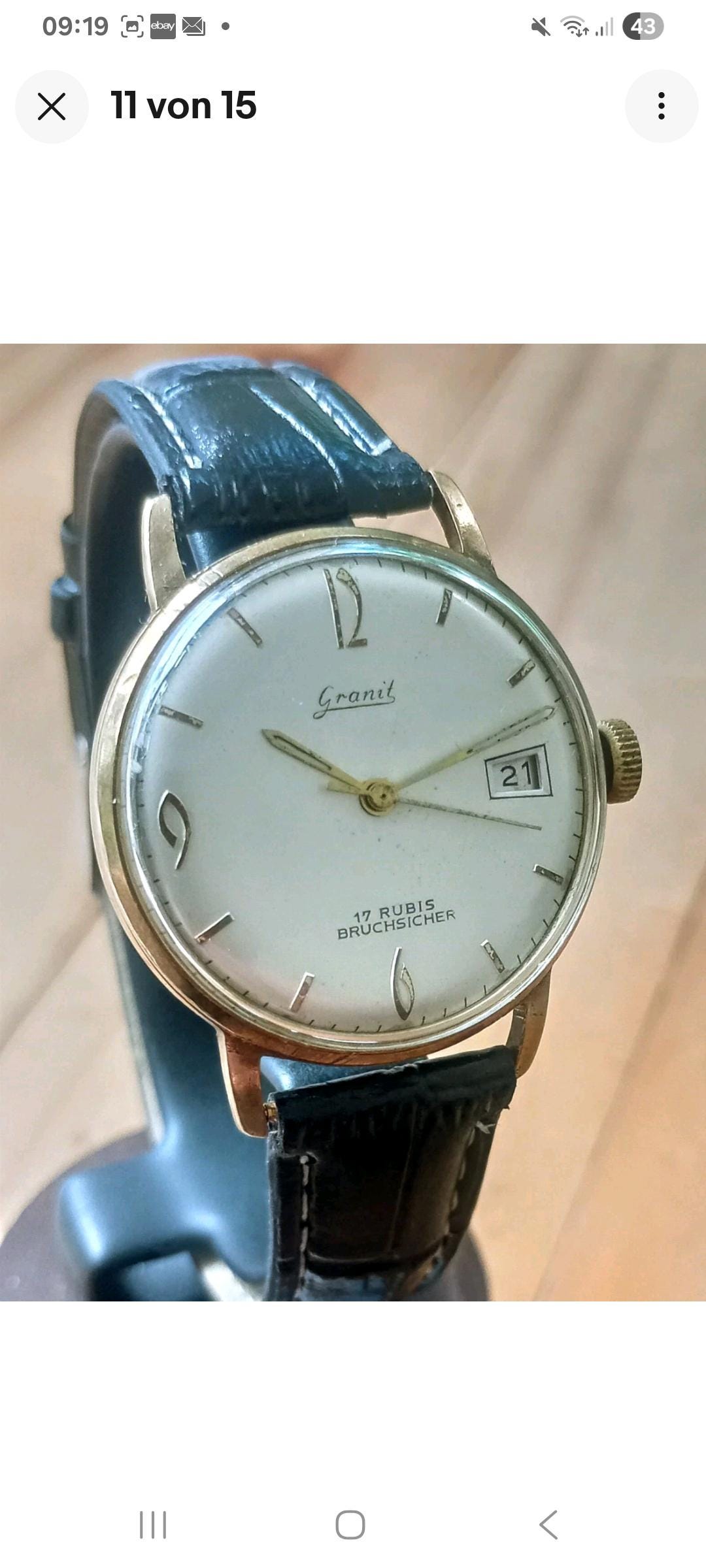 Montre Vintage Calendographe DIFOR - Calibre Lorsa 238C - Plaqué Or, Cuir - RÉVISÉE