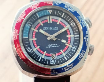 Gentleman French Diver Worldtimer 43 mm Vintage 1975