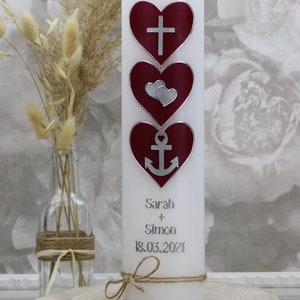 Wedding candle Sarah and Simon Wedding candle with name and date, individual, hand-decorated 1083