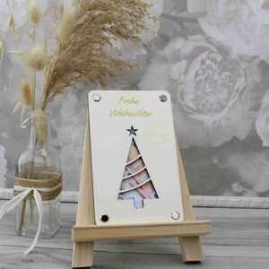 Geldgeschenk Geldkarte FROHE WEIHNACHTEN aus Holz 2634