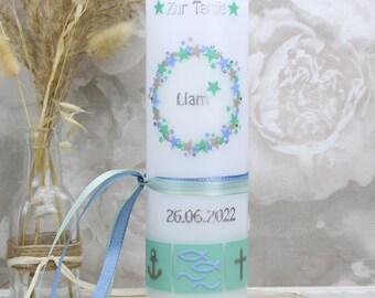 Handgemachte Taufkerze Charlotte - Individuell Mit Name & Datum