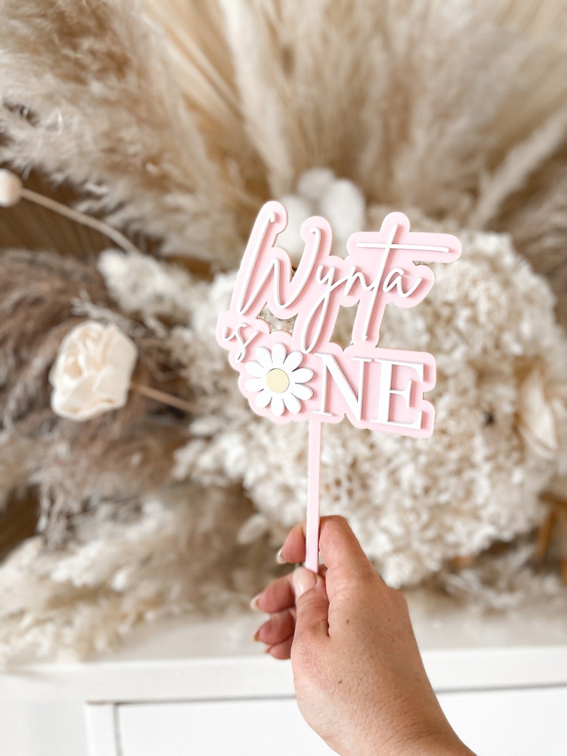 Daisy First Birthday Cake Topper | Personalized Acrylic Party Decor ...