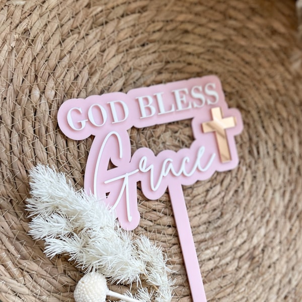 God Bless Cake Topper | Christening Cake topper | Baptism Cake