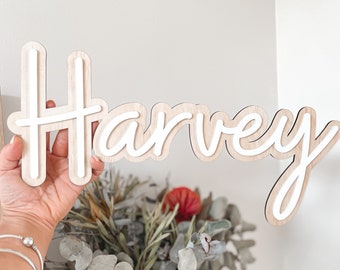Personalized Kids Name Sign | Layered Acrylic & Plywood Plaque