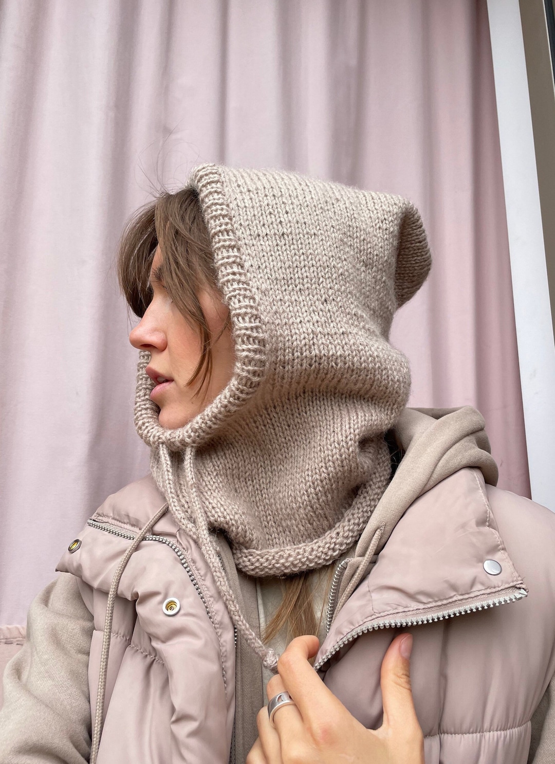 Angora Balaclava dark Beige or One of 9 Colors Open Face Etsy Canada