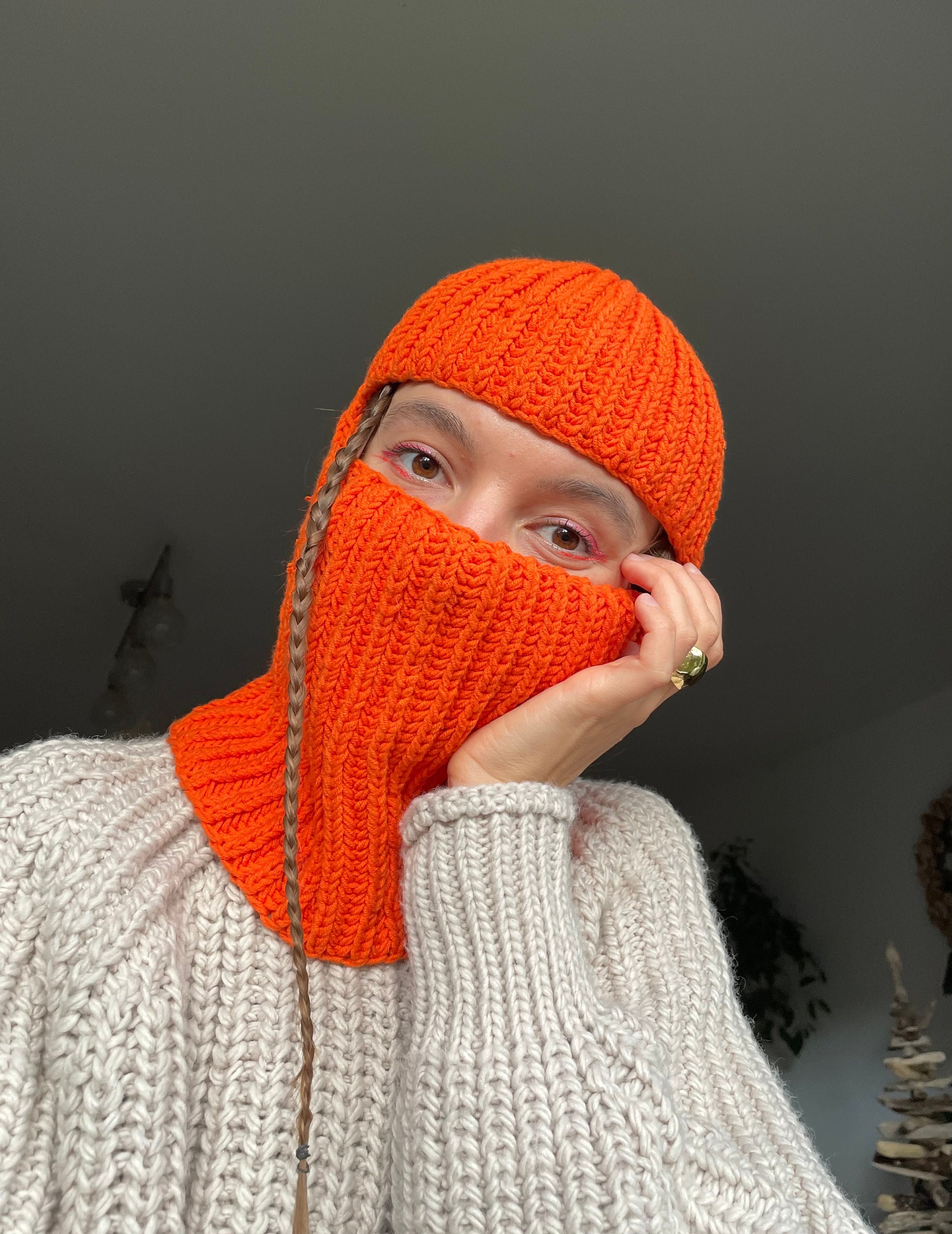 LV Neon Orange Ski Mask