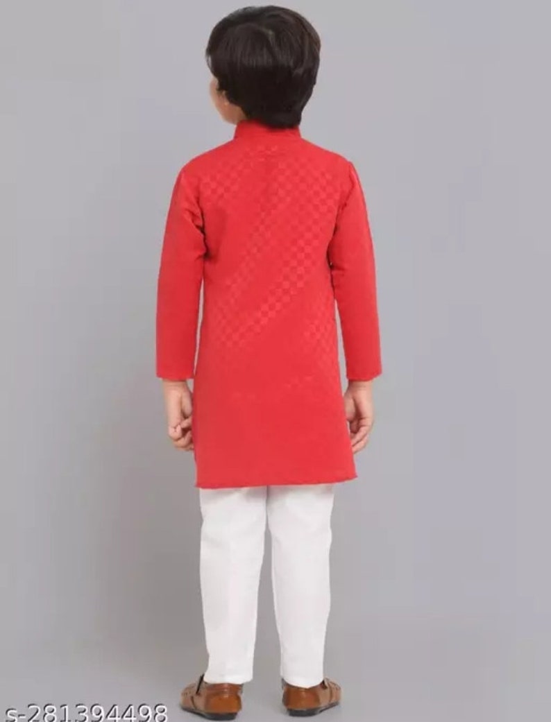 Garçons Kurta Pyjama vêtements de confort décontractés/vêtements de festival, vêtements ethniques indiens pyjama kurta pour bébé garçon, tenues indiennes pour garçons, image 5