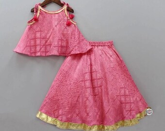 Ready To Wear Kids Pink Printe girl Dress, Indian Kids Girl Dress, Lehenga Choli for Kids Girls, Lehenga Choli, Indian outfits, Indian wear