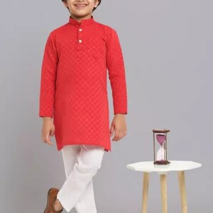 Garçons Kurta Pyjama vêtements de confort décontractés/vêtements de festival, vêtements ethniques indiens pyjama kurta pour bébé garçon, tenues indiennes pour garçons, image 4