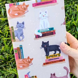 Book Cats Adjustable book cover - Fabric book cover - Adjustable book jacket - Fabric book sleeve, books, book, bookish