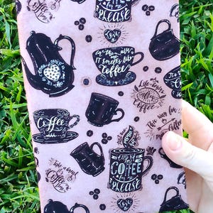 Coffee Time - Adjustable book cover - Fabric book cover - Adjustable book jacket - Fabric book sleeve, books, book, bookish