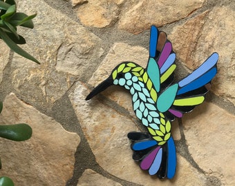 Mosaic bird, indoor or garden decor, mosaic wall art, sweet bird mosaic wall art, hummingbird mosaic art, garden decor, mosaic garden bird