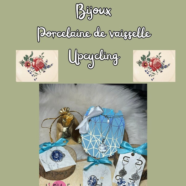 Bijoux Porcelaine de vaisselle collection Vintage Bleu