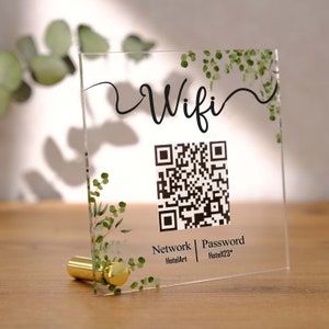 Personalised WIFI Password Sign, WIFI QR Code Sign,Restaurant Menu Qr, Wedding Table Sign,Custom mini Sign for Airbnb