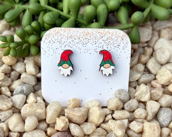 Christmas Gnome Stud Earring | Cute Christmas Gnome | Gnome Lover |  Gnome Jewelry | Gnome Gift