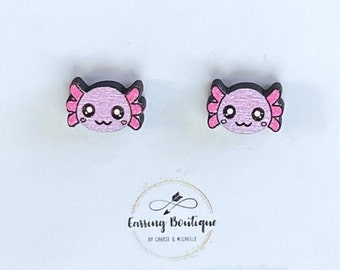 Axolotl Earrings | Kawaii Axolotl | Axolotl Lover | Cute Earrings| Kids Earrings | Gift for girls kids her |