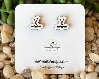 Hockey Acrylic Stud Earring | Hockey lover Earring | Hockey Gift for Her, Him, Coach, Player| | Hockey Jewelry | Sports Gift