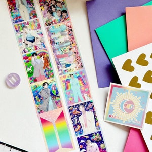 BTS Paper Magazine Washi Tape - Dekoratives Scrapbooking-Tape für Journals, Bastelarbeiten & Geschenke, K-Pop Schreibwaren Zubehör