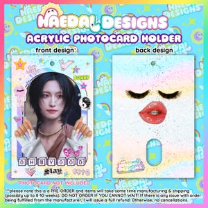 Portafotos acrílico Slay Vibes: estuche organizador compacto y duradero para tarjetas fotográficas K-pop, elegante accesorio para exhibir tarjetas fotográficas para coleccionistas.