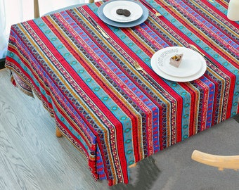baihuishop Ethnic Tribal with Dreamcatchers and Feathers Tablecloth Rectangular Polyester Wedding Indoor Outdoor Oblong Dining Room Table Cloth Rectangle Party Tablecloths for Dinner Parties Table Co