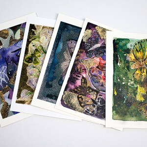 Set of 5 Postcard Butterfly-- Watercolor postcard -- Cute animal Art Card-- A6 illustration Art Card-- Butterfly Mini print