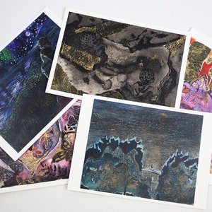5er Set Postkarte LOVE- Aquarell Postkarte -- LOVE Art Karte-- A6 Illustration Kunstkarte-- VALENTINSTAG Mini Druck