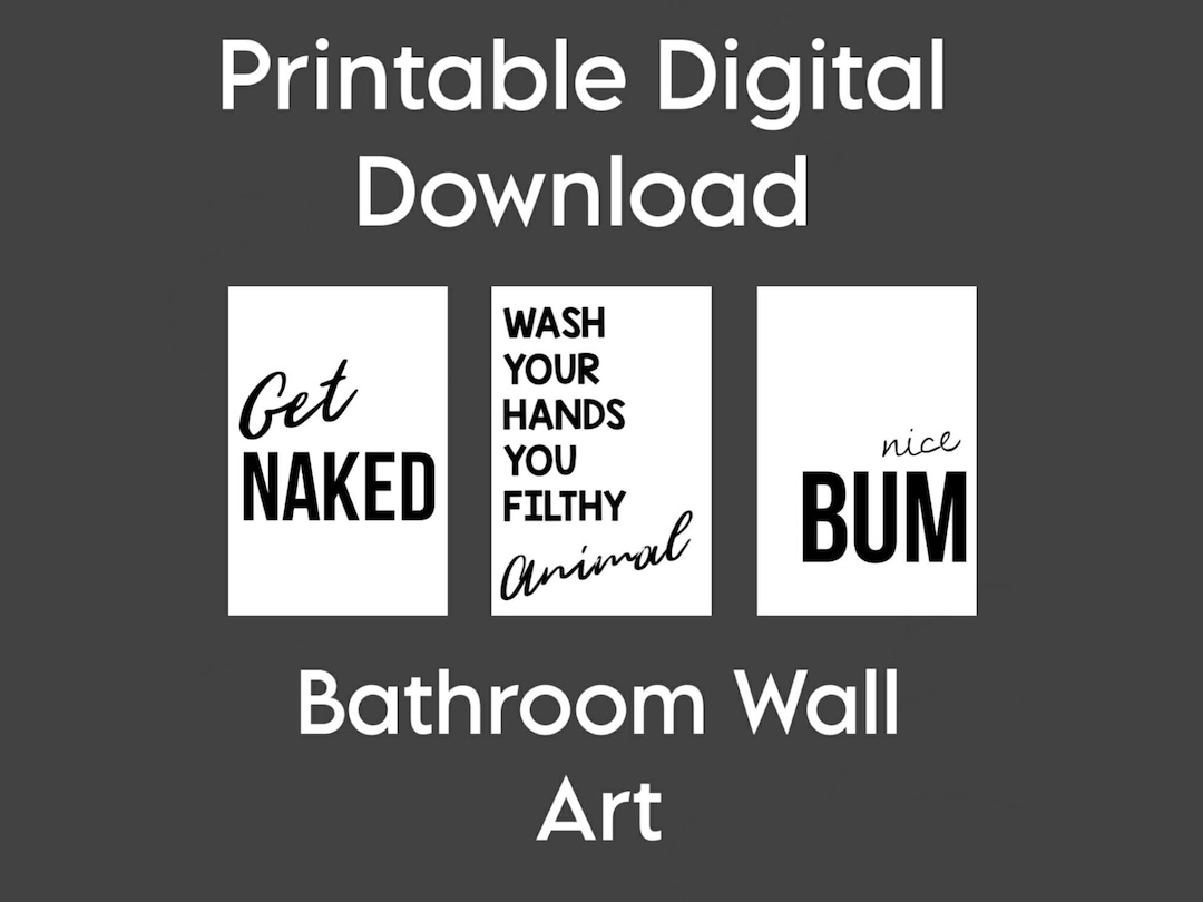 Printable A4 Bathroom Wall Art Etsy