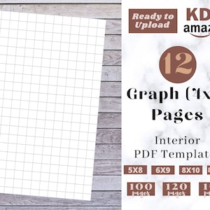 Graph KDP Interiors, 4x4 Grid Paper, Ready to Upload, KDP, low content notebooks, journal, dairy, KDP Template, blank paper to use
