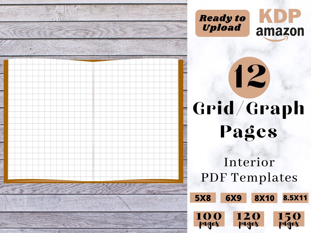 Graph KDP Interiors, 4x4 Grid Paper, Ready to Upload, KDP, Low Content ...