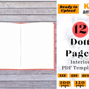 Dot KDP Interiors, Dotted Paper, Ready to Upload, KDP, low content notebooks, journal, dairy, ready to Use, KDP Template, blank paper to use