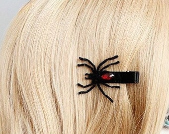 Gothic Halloween Spider Hair Pin, Spider Rhinestone Hair Clip, Gothic Wedding Hair Accessory