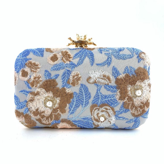 Floral Embroidery Clutch Bag Embroidered Flower Clutch Bag Etsy