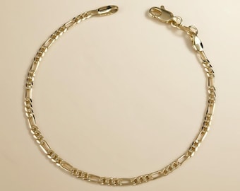 Figaro Chain Bracelet - Classic Women's Gold Bracelet