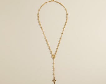 18k Gold Filled Rosary Necklace — Faith, Grace & Gold. Worn Every Day.