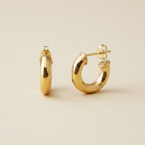 18k Gold Filled Mini Chubby C-Hoop Earrings — The Rounded Tube, At Its Most Flattering Scale