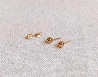 14k goud gevulde 5,0 mm bal Stud Oorbellen