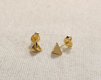 Mini Faceted Triangle Stackable Earrings