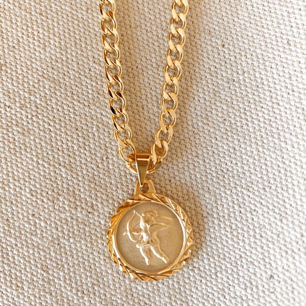 18k Gold Filled Diamond Cut Cupid Necklace